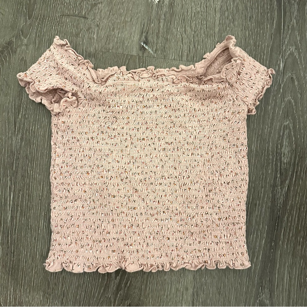 American Eagle Outfitters Blush Smocked Crop Top - XS